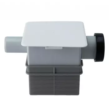 IVENSIS ISN32 trampa de condensados empotrada 100x100 - ABS blanco, desagüe de 32 mm, cierre antiolores