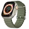 iWear Correa S1 Grooved de Silicona Suave 20mm para Apple Watch 49mm / 45mm / 44mm / 42mm Khaki Green