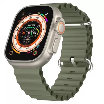 iWear Correa S1 Grooved de Silicona Suave 20mm para Apple Watch 49mm / 45mm / 44mm / 42mm Khaki Green