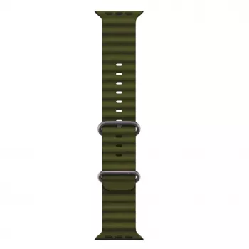 iWear Correa S1 Grooved de Silicona Suave 20mm para Apple Watch 49mm / 45mm / 44mm / 42mm Khaki Green