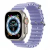iWear Correa de silicona suave acanalada S1 de 20 mm para Apple Watch 49 mm / 45 mm / 44 mm / 42 mm lila