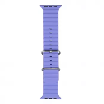 iWear Correa de silicona suave acanalada S1 de 20 mm para Apple Watch 49 mm / 45 mm / 44 mm / 42 mm lila