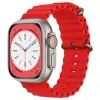 iWear S1 Grooved Correa de silicona suave 20mm para Apple Watch 49mm / 45mm / 44mm / 42mm Rojo