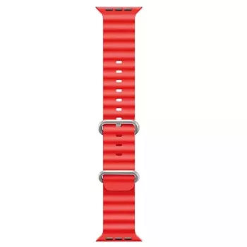 iWear S1 Grooved Correa de silicona suave 20mm para Apple Watch 49mm / 45mm / 44mm / 42mm Rojo