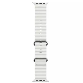 iWear S1 Correa de silicona suave ranurada 20mm para Apple Watch 49mm / 45mm / 44mm / 42mm blanca
