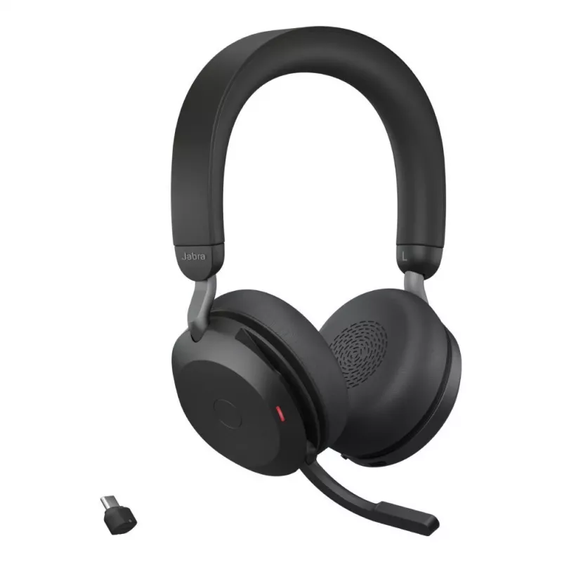 Jabra Evolve2 75 auriculares Bluetooth inalámbricos con cancelación activa de ruido, certificados para Microsoft Teams, negro
