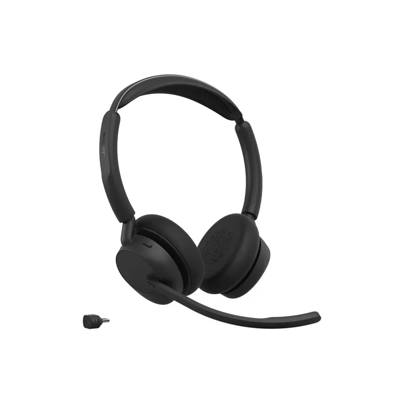 Jabra Evolve3 45 UC Stereo auriculares con micrófono, Link 390c, base de carga, negro