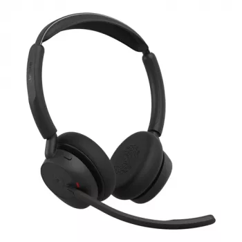 Jabra Evolve3 45 MS Stereo auriculares con micrófono, Link 390c, base de carga, negro