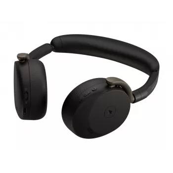 Jabra Evolve3 65 Flex auriculares con adaptador USB Link 390a, certificados para Microsoft Teams, Bluetooth inalámbricos, ANC híbrida, negro