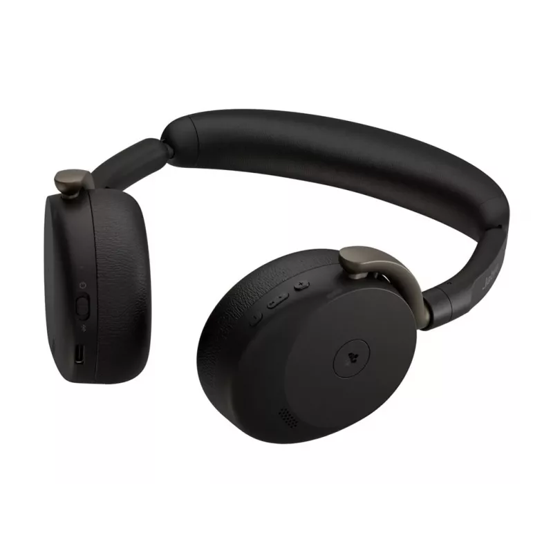 Jabra Evolve3 65 Flex auriculares con adaptador USB Link 390a, certificados para Microsoft Teams, Bluetooth inalámbricos, ANC híbrida, negro