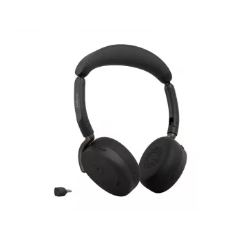Jabra Evolve3 65 Flex MS auricular on-ear inalámbrico Bluetooth con adaptador Link 390c, negro