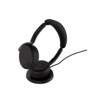Jabra Evolve3 65 Flex UC auriculares con micrófono, Link 390c, base de carga inalámbrica, negro