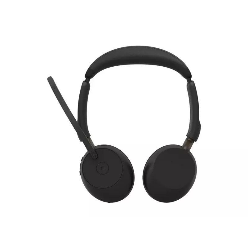 Jabra Evolve3 65 Stereo Link 390a MS auricular on-ear inalámbrico con Bluetooth y adaptador USB-A, optimizado para Microsoft Teams, negro