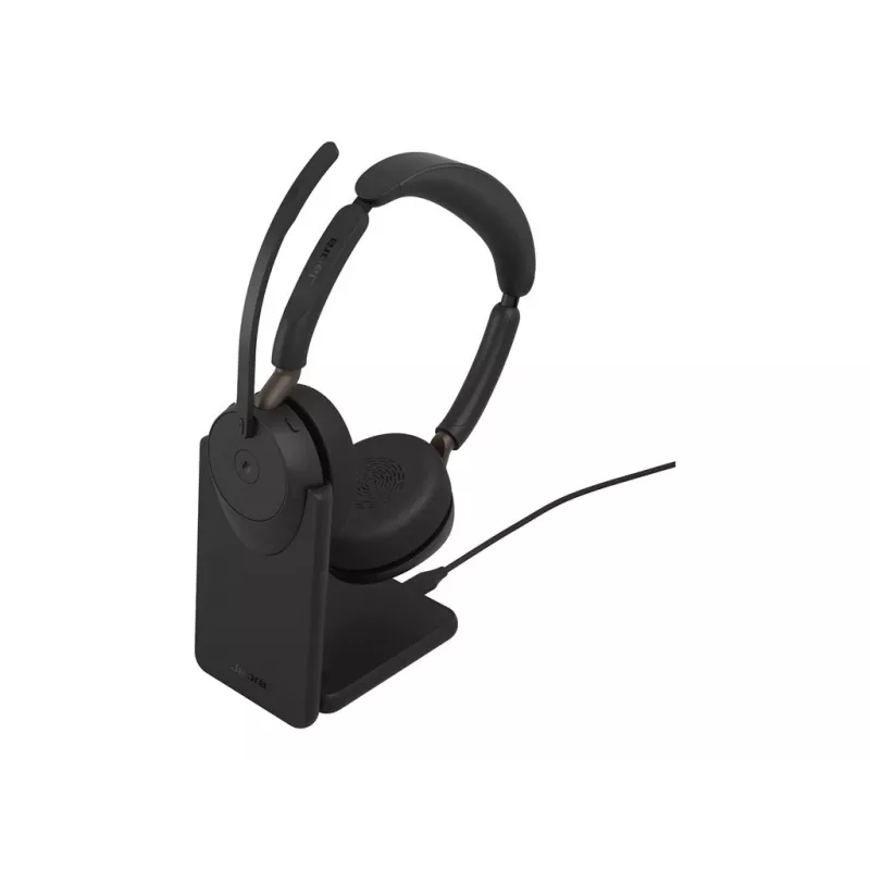 Jabra Evolve3 65 auriculares estéreo inalámbricos con Link 390c y base de carga – certificados para Microsoft Teams