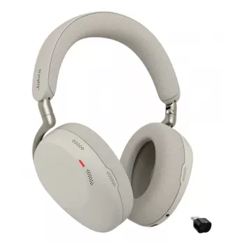 Jabra Evolve3 85 UC auricular inalámbrico over-ear con cancelación activa de ruido y adaptador Link 390C, Warm Grey