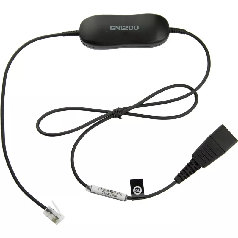 Cable para auriculares Jabra GN1200 Smart Cord de QD a RJ10, 0,8 m, recto, negro (88001-99)