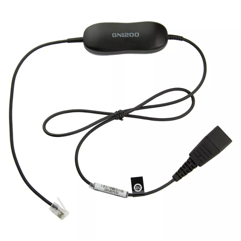 Cable para auriculares Jabra GN1200 Smart Cord de QD a RJ10, 0,8 m, recto, negro (88001-99)