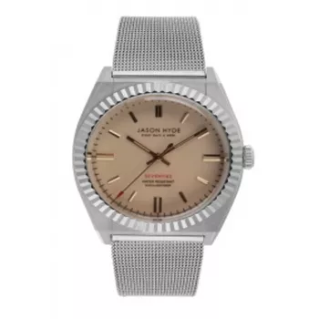 JASON HYDE Reloj unisex JH10011 40mm acero inoxidable azul correa de tejido PET reciclado cuarzo