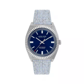 Reloj de cuarzo analógico JASON HYDE MAN JH10004 40mm esfera negra correa de piel auténtica