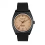 JASON HYDE MAN JH10026 40mm reloj de acero inoxidable con esfera negra y correa de piel reciclada