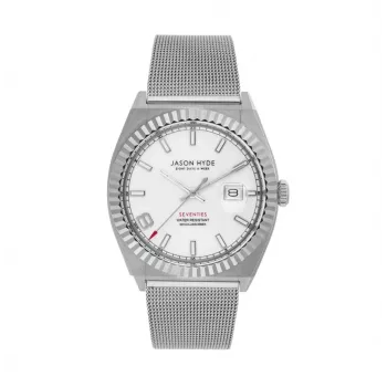JASON HYDE MAN JH30003 Reloj analógico de cuarzo 40mm esfera azul correa de piel marrón