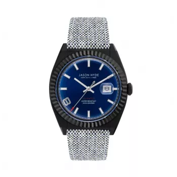 JASON HYDE MAN JH30006 Reloj analógico de cuarzo 40mm Esfera azul Correa de tela azul