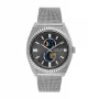 JASON HYDE MAN JH41005 40mm cuarzo acero inoxidable piel reloj de hombre negro