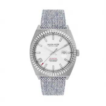 Jason Hyde Reloj de hombre JH30000 Cuarzo analógico 40mm Acero inoxidable esfera negra correa de piel auténtica