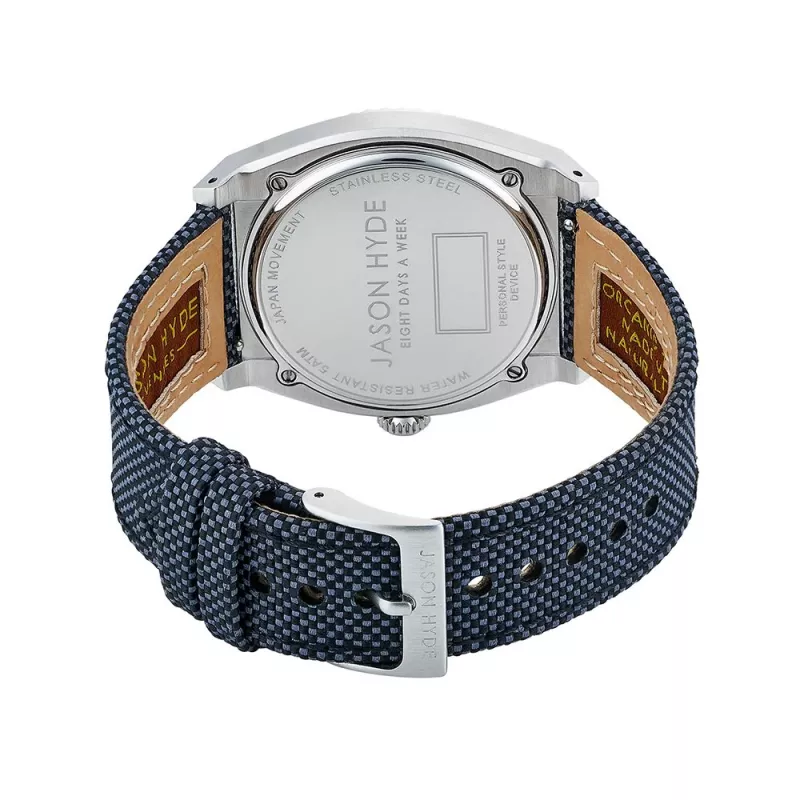 JASON HYDE reloj de hombre JH41000 40 mm cuarzo analógico acero inoxidable piel negra