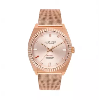 JASON HYDE reloj de mujer JH20006 36mm esfera plateada correa de piel negra