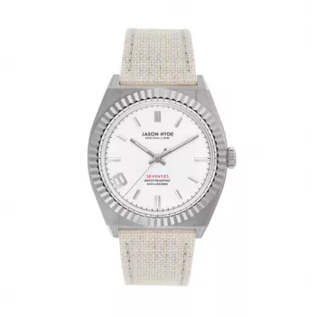 JASON HYDE Reloj mujer JH20014 36mm cuarzo acero inoxidable esfera plateada piel marrón