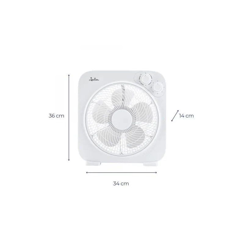 Ventilador de pie JATA JVVS3116, 45 W, 40 cm, 3 velocidades, oscilante, blanco