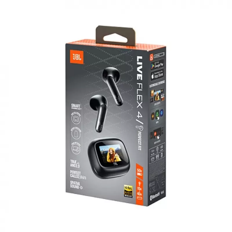 JBL LIVE Flex 4 auriculares in-ear True Wireless Bluetooth con cancelación adaptativa de ruido, negro