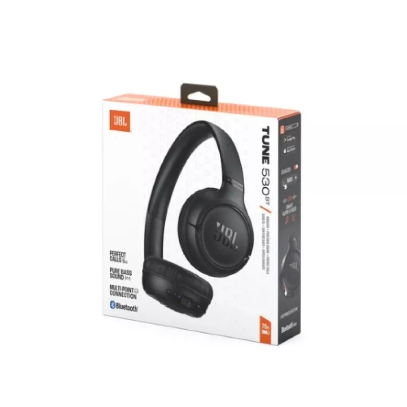 Auriculares inalámbricos on-ear JBL Tune 530BT con Pure Bass, Bluetooth 5.3, batería de 57 horas, negro
