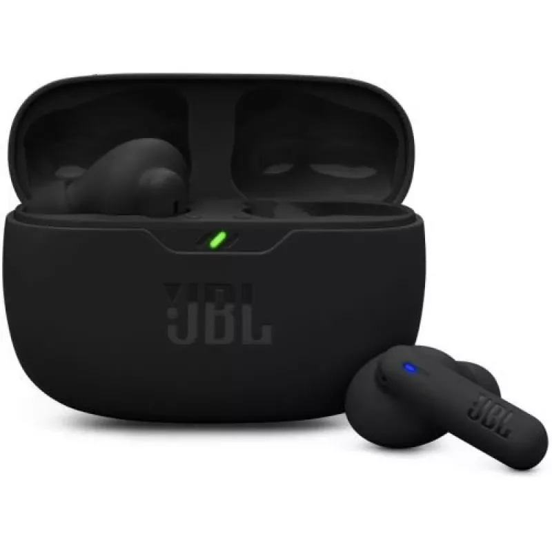 JBL Vibe Beam 2 auriculares in-ear True Wireless Bluetooth con bajos profundos, resistencia al agua IP54, 32 horas de batería y micrófonos duales - negro