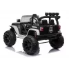 JC666 Coche eléctrico infantil de policía con luces LED, MP3 y mando a distancia blanco
