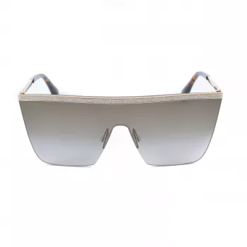 Jimmy Choo Leah/S 06JHA Gafas de sol para mujer Montura mariposa de metal dorado Lentes marrón degradado 57mm