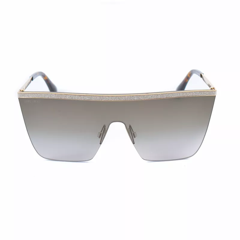 Jimmy Choo Leah/S 06JHA Gafas de sol para mujer Montura mariposa de metal dorado Lentes marrón degradado 57mm