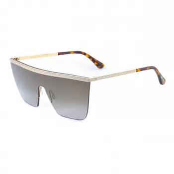 Jimmy Choo Leah/S 06JHA Gafas de sol para mujer Montura mariposa de metal dorado Lentes marrón degradado 57mm