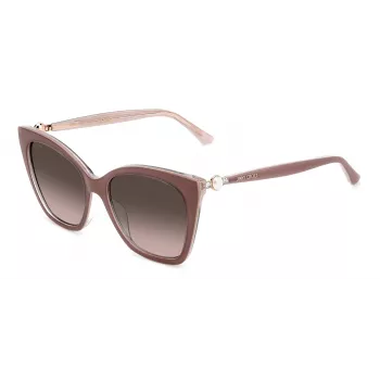 JIMMY CHOO Gafas de sol para mujer Cat-Eye RUA-G-S-Y9A Havana acetato marrón lente degradada 56/18/145 mm