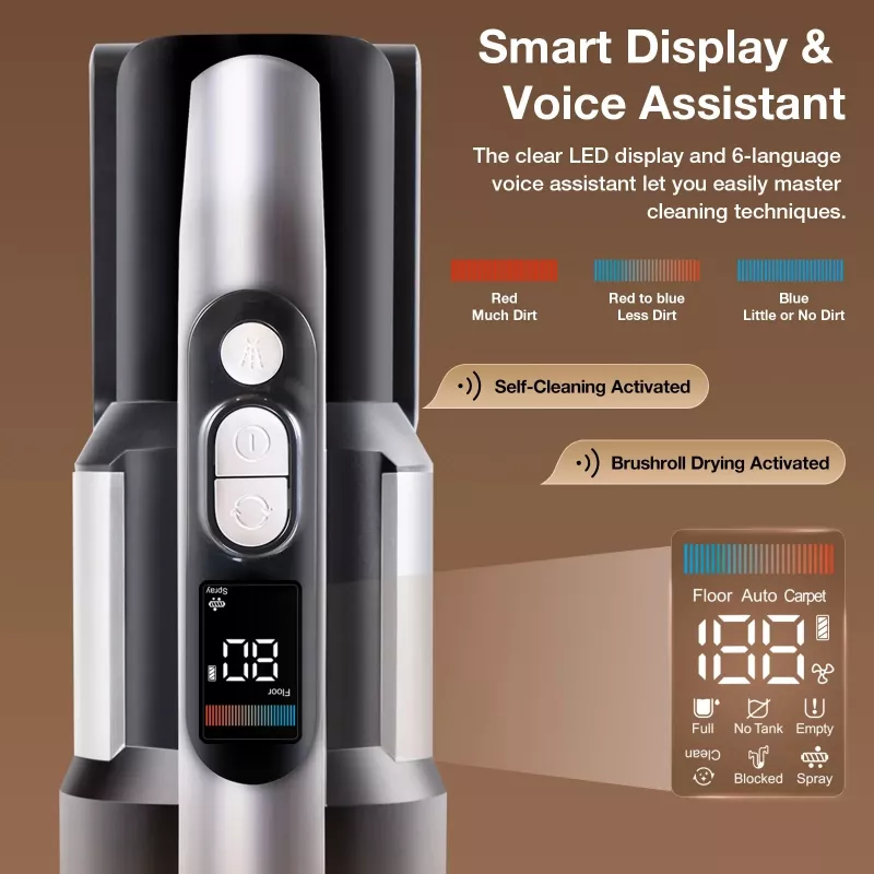 JIMMY PW11 Plus Aspirador y fregasuelos a batería con función de agua y seco, 400W, 21,6V, 40-75 min de autonomía, negro/plata