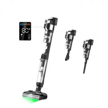 JIMMY PW11 Plus Aspirador y fregasuelos a batería con función de agua y seco, 400W, 21,6V, 40-75 min de autonomía, negro/plata