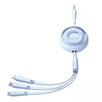 JOYROOM cable 3 en 1 USB a USB-C/Lightning/Micro USB de colores 3,5A, 1m (azul)