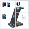 Soporte de carga inalámbrica 3 en 1 Joyroom para iPhone, Apple Watch, AirPods - carga rápida de 15W, negro (JR-WQN01)