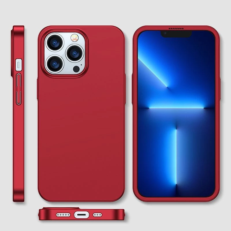 Funda 360 Full Case frontal y trasera Joyroom para iPhone 13 Pro Max + protector de cristal templado rojo (JR-BP928 rojo)