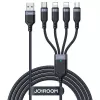 Joyroom cable de carga 4 en 1 USB-A a 2x Lightning / USB-C / Micro USB, 3,5A, 1,2m, negro (serie A18)