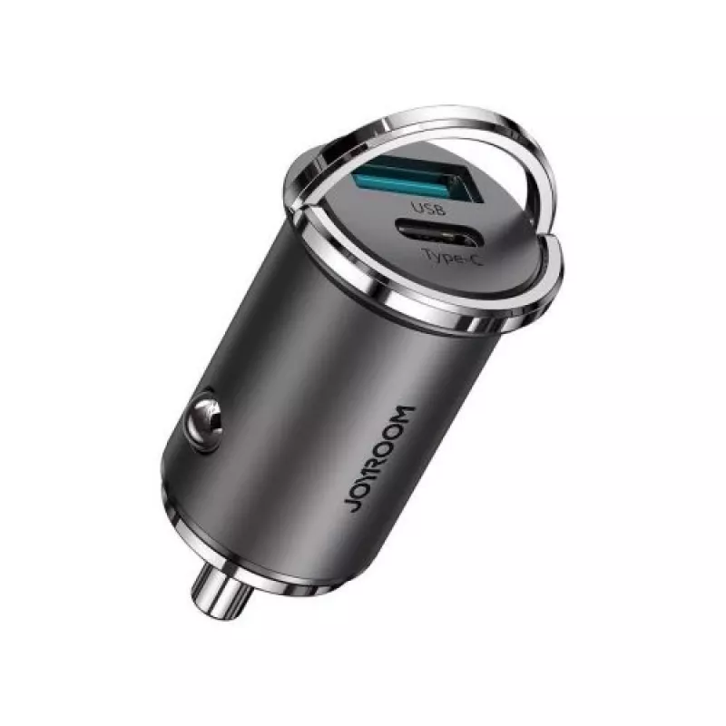 JOYROOM cargador de coche USB de 45W con USB-C y USB-A, Power Delivery, Quick Charge 3.0, AFC, SCP, gris (C-A35)