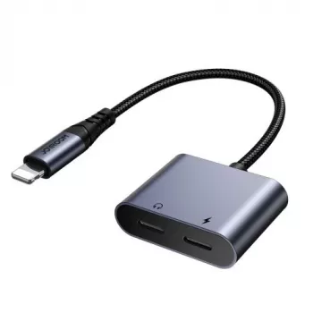 Joyroom adaptador DAC 2 en 1 Lightning a Lightning/Lightning, 60W, 0,12m, negro (JR-SY-L02)