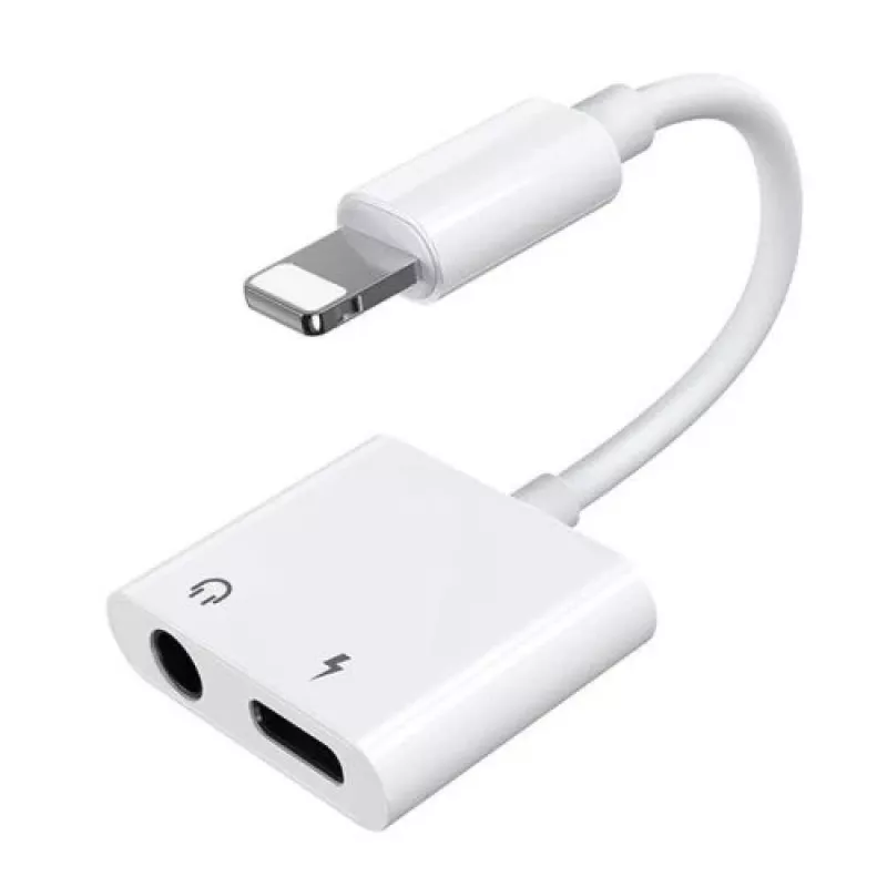 Adaptador Joyroom Lightning a Lightning/mini-jack de 3,5 mm, 0,12 m, blanco (S-Y104)