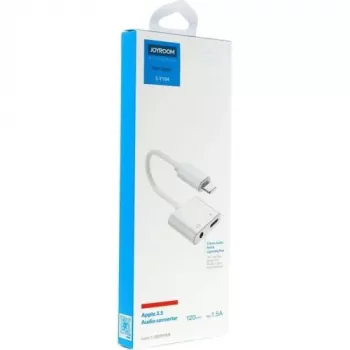 Adaptador Joyroom Lightning a Lightning/mini-jack de 3,5 mm, 0,12 m, blanco (S-Y104)